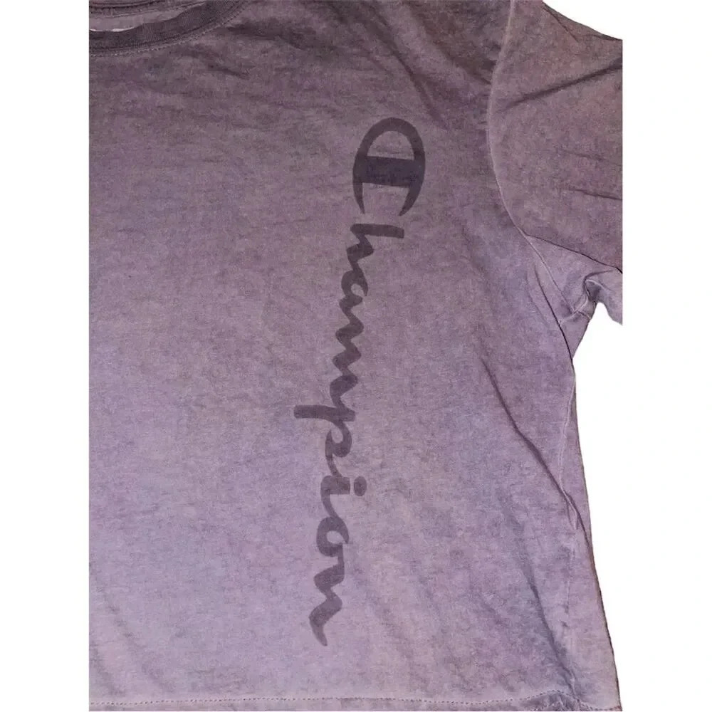 Champion Women's XL Cropped Short Sleeve T-Shirt dusty Purple Casual Summer - Picture 10 of 11